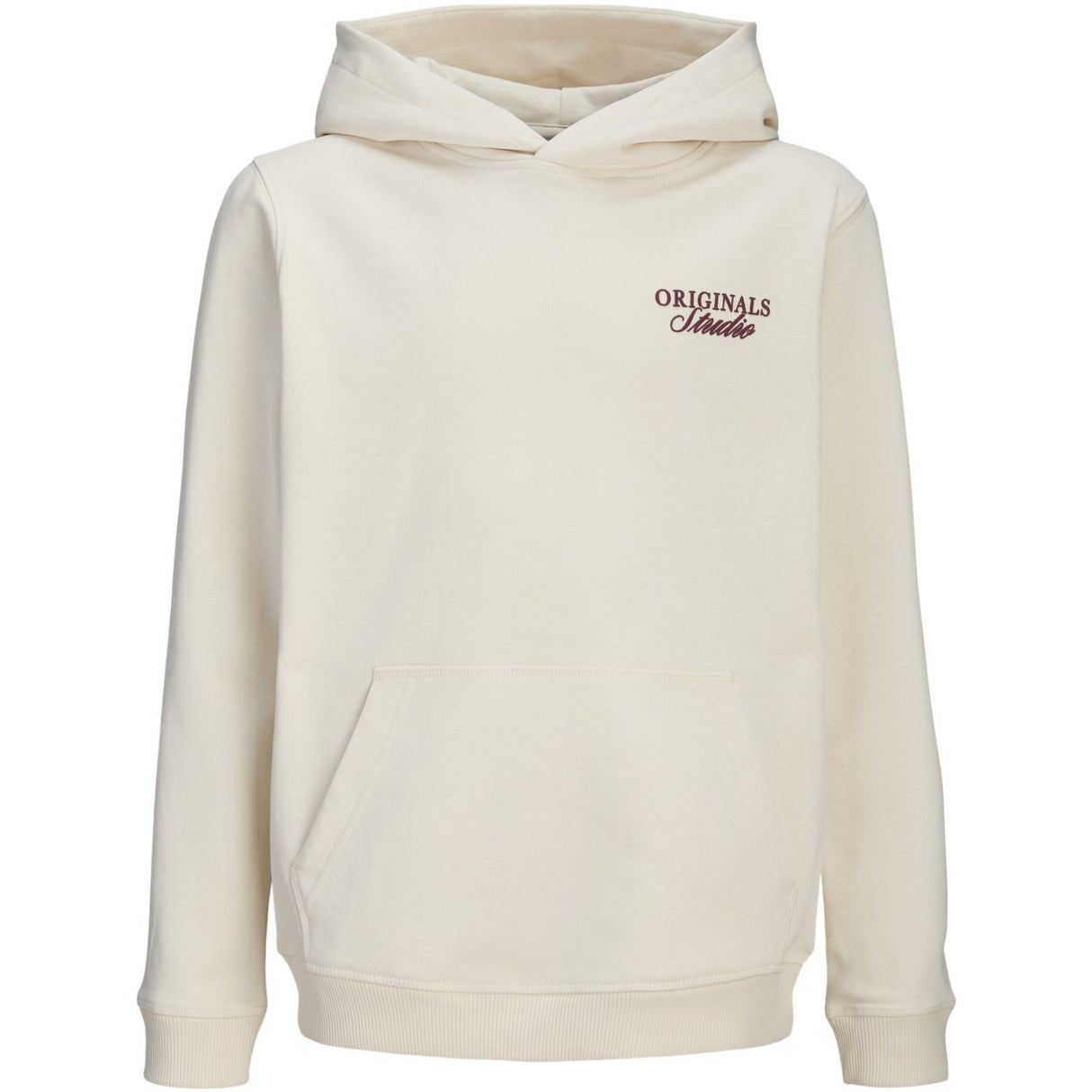 Jack & Jones Junior Antique White Jornorrebro Typo Back Sweat Hætte Sn Jnr