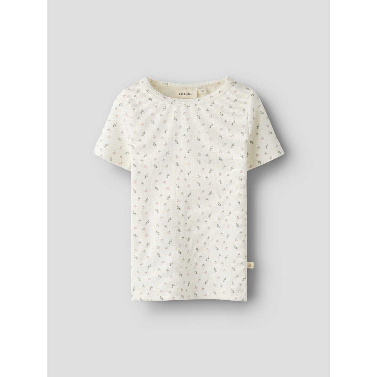 Lil'Atelier Coconut Milk Small Flower Nmfgago Ss Slim Top Lil Noos