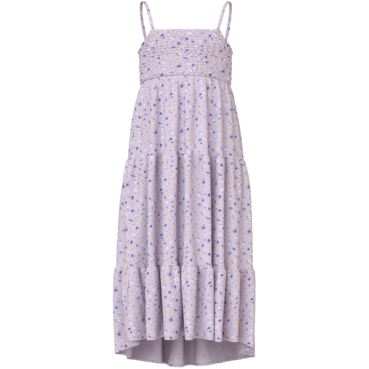 Name It Lavender Fog Small Floral Nkfvinaya Strop Maxi Kjole