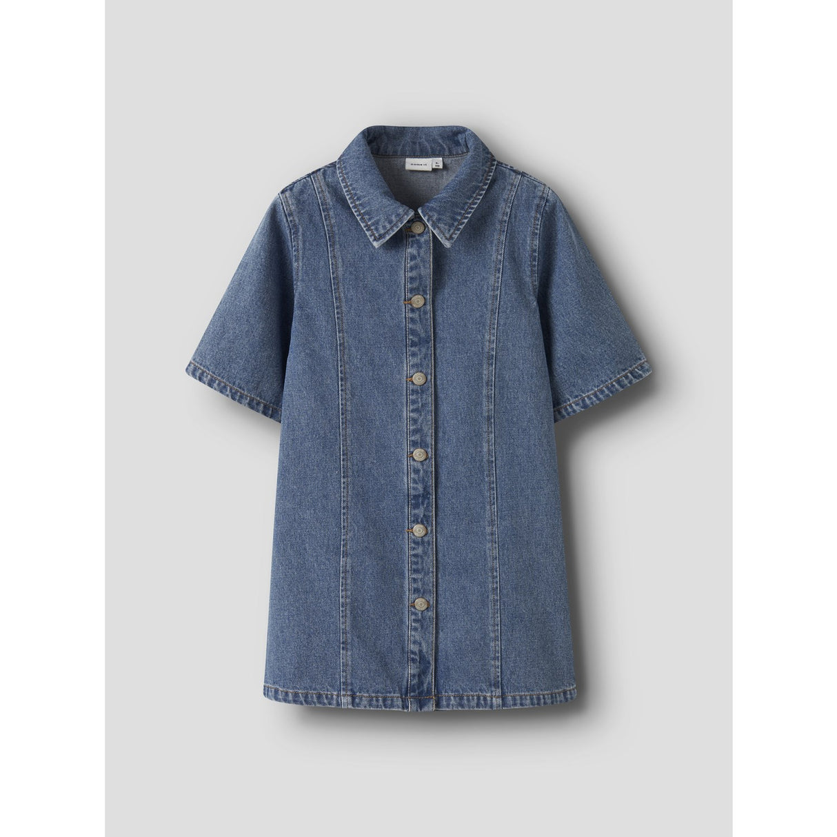 Name It Medium Blue Denim Nkfgianna 2/4 Dnm Kjole 2221-Iz D