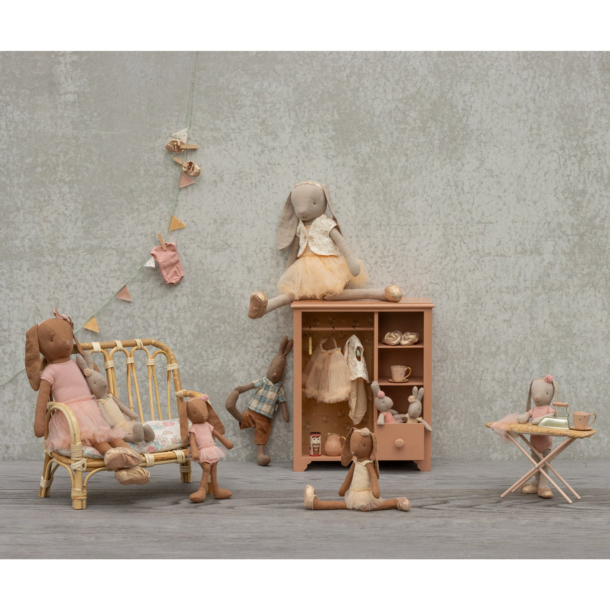 Maileg Strygejern Og Strygebræt, Miniature - Pudder