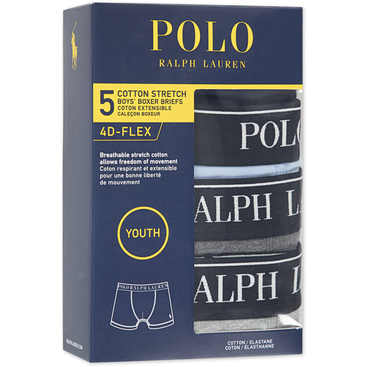 Polo Ralph Lauren Office Blue Bomuld Stretch 5-Pack Boxer