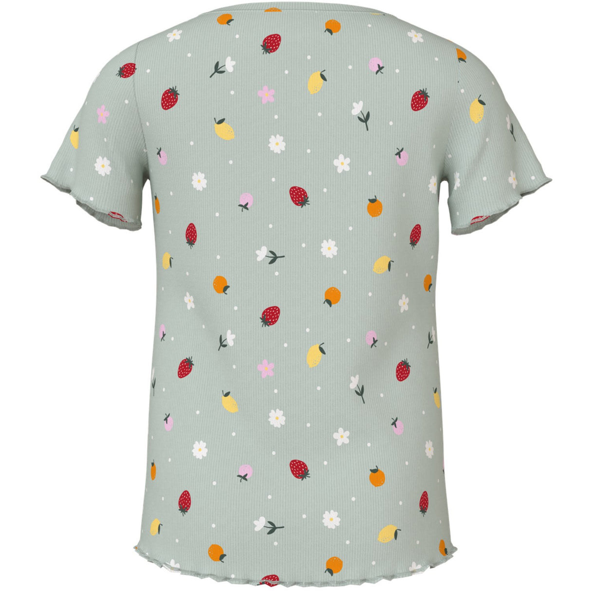 Name It Pale Aqua Fruit Flowers Nmfvemia Aop Ss Slim Top