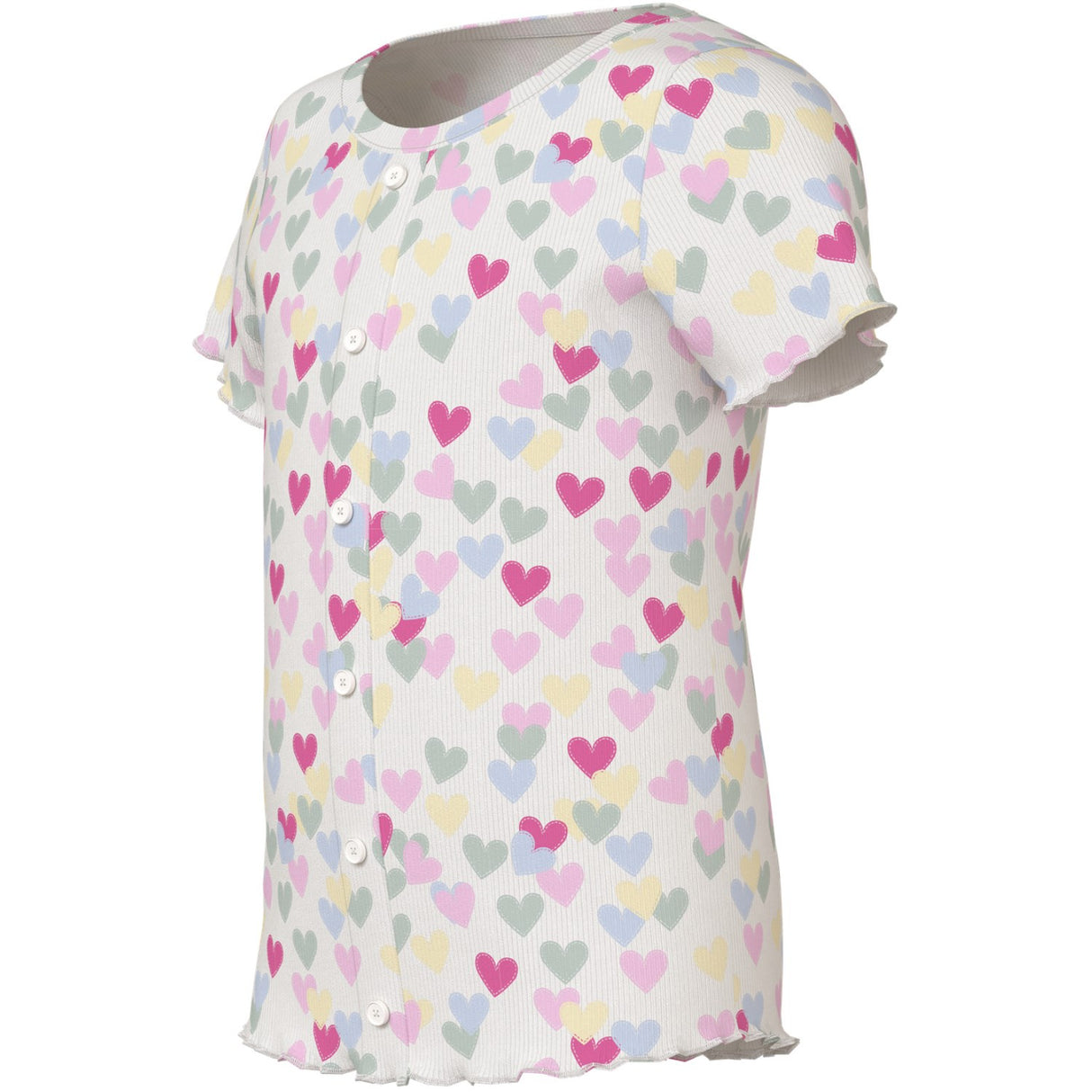 Name It Cloud Dancer Random Hearts Nmfvemia Aop Ss Slim Top