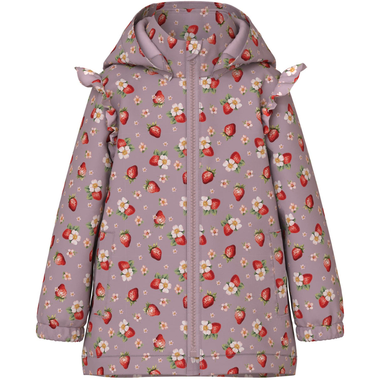Name It Keepsake Lilac 1 Strawberry Nmfmaxi Jakke Li Flæse Aop