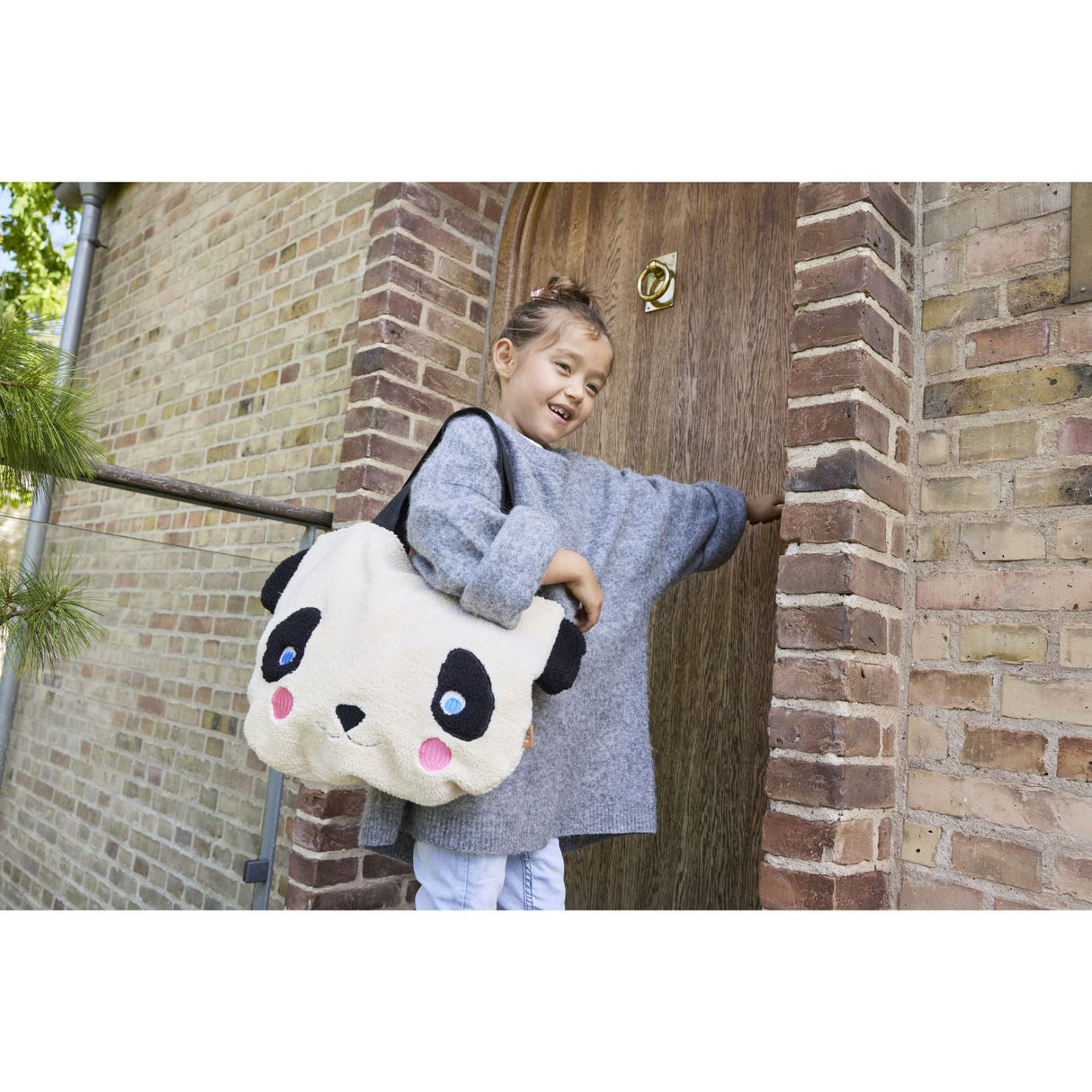 OYOY White/Black Darling Panda Tote Taske