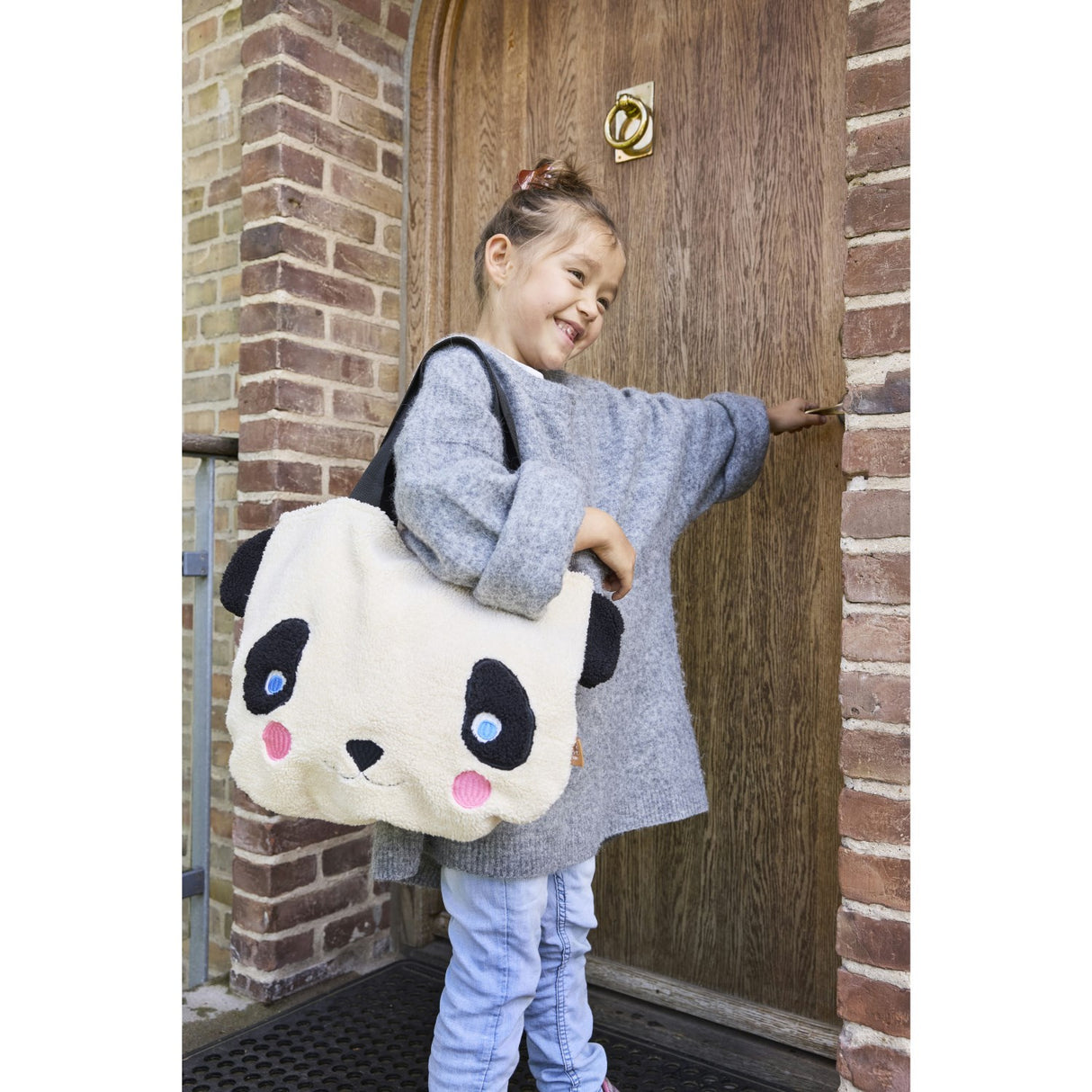 OYOY White/Black Darling Panda Tote Taske