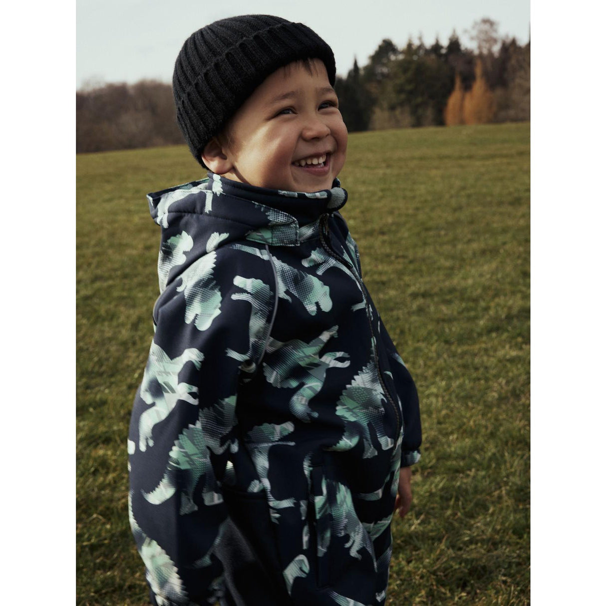 Name It Dark Sapphire Graphic Dino Nmmalfa08 Softshell Dragt Aop 1Fo Noos