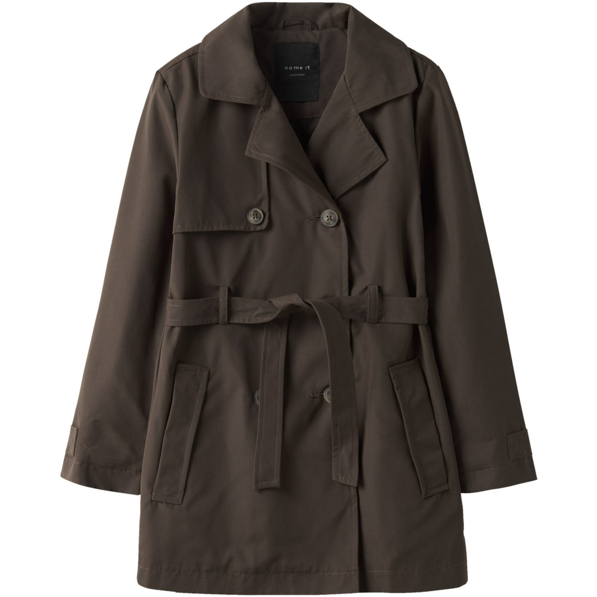 Name It Chocolate Brown Nkfmadelin Trench Frakke Noos
