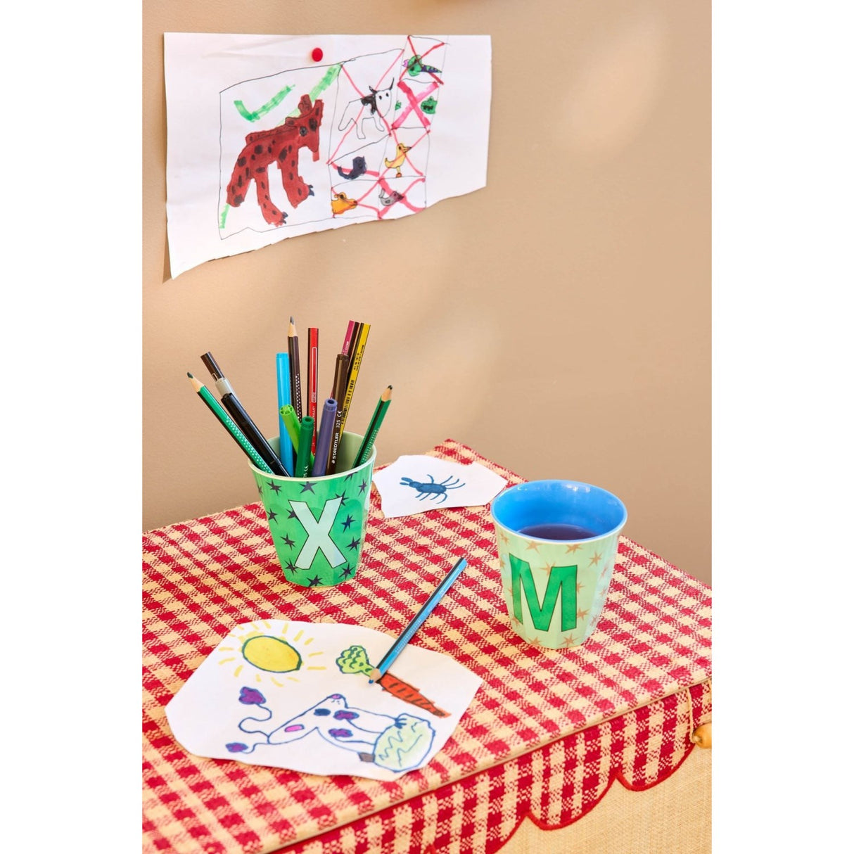 Rice Flowers Medium Melamin Kop Med Bogstavet X