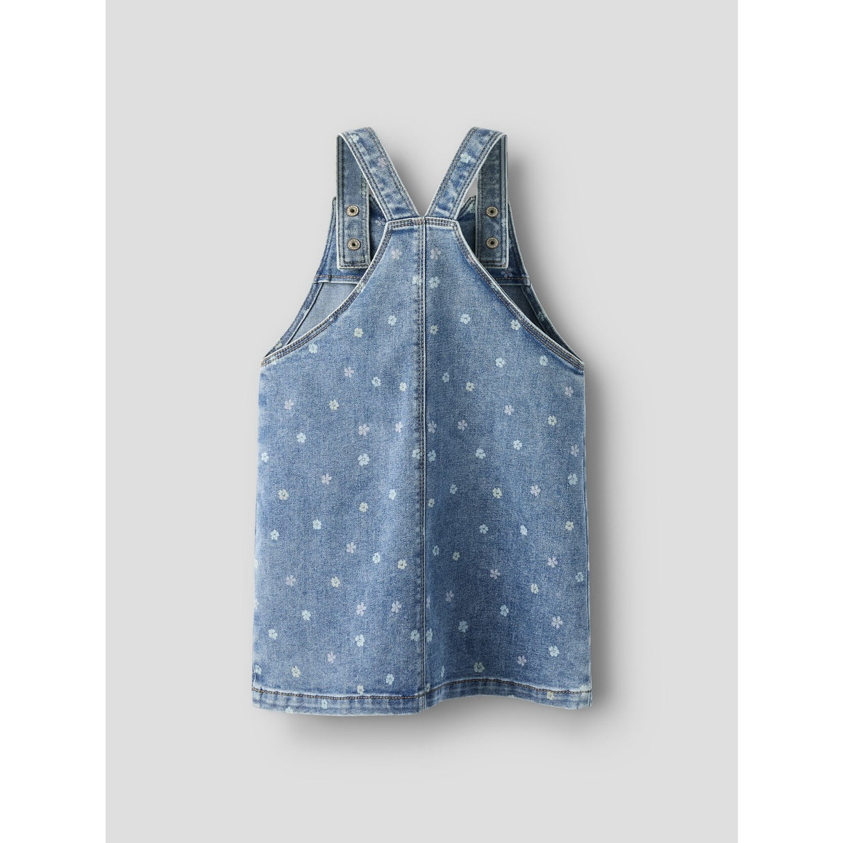 Name It Medium Blue Denim Flower Nmfrosa Kort Dnm Bibskirt 3555-On Noos