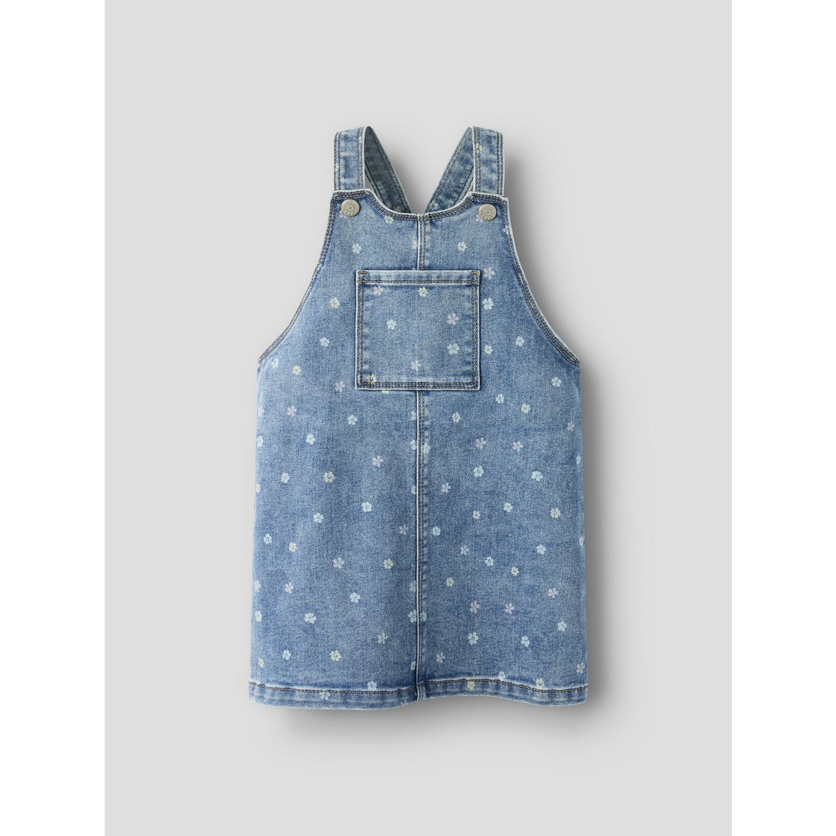 Name It Medium Blue Denim Flower Nmfrosa Kort Dnm Bibskirt 3555-On Noos
