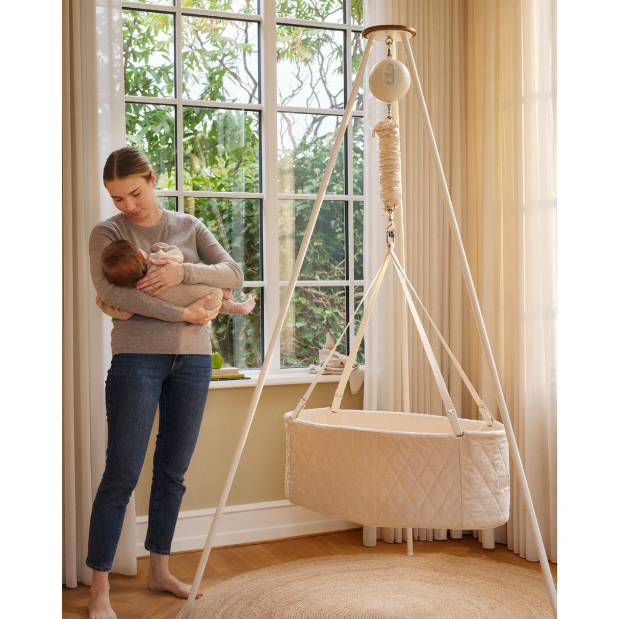 Moonboon Nature / White Classic Bundle - Oval Vugge