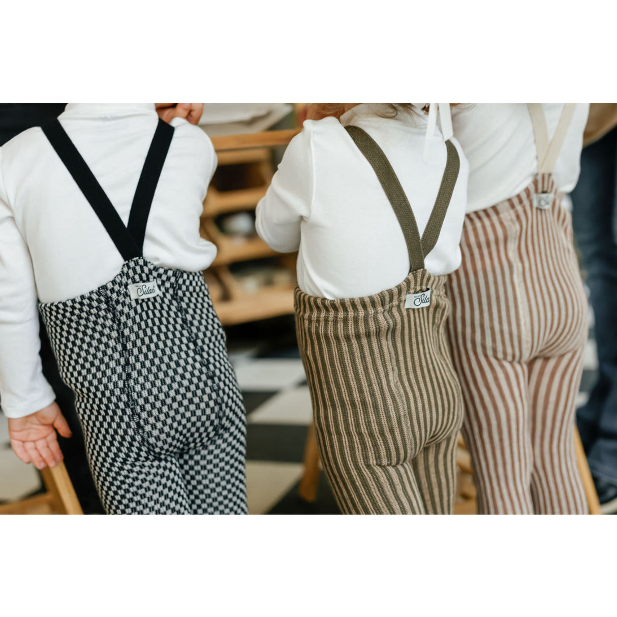 Silly Silas Black X White Checked Special Footless Strømpebukser