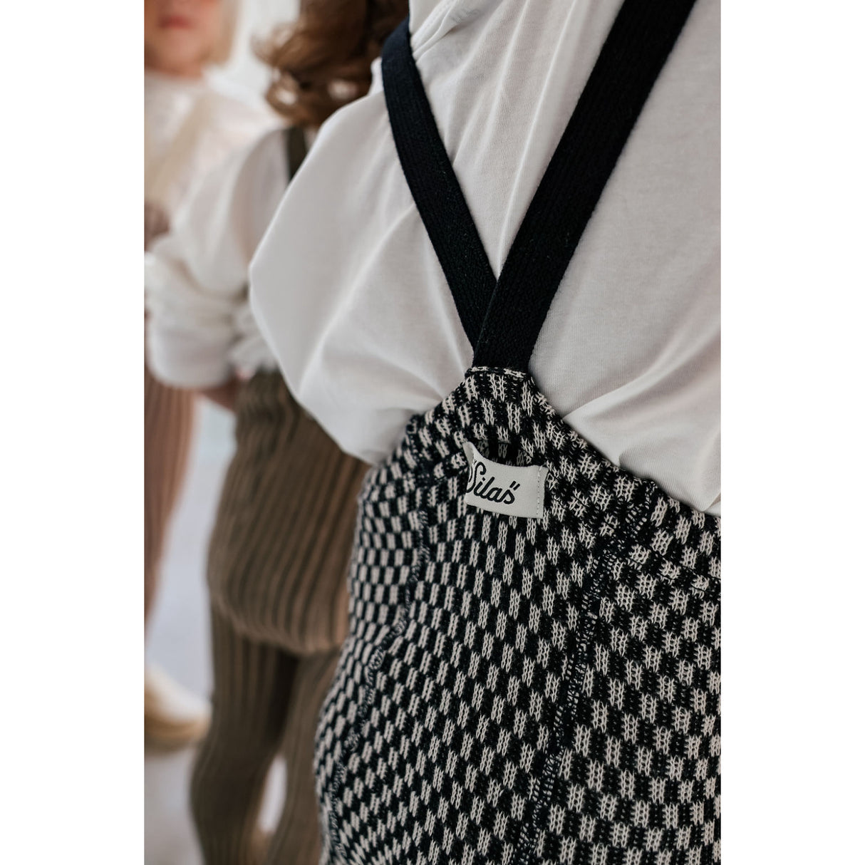 Silly Silas Black X White Checked Special Footed Strømpebukser