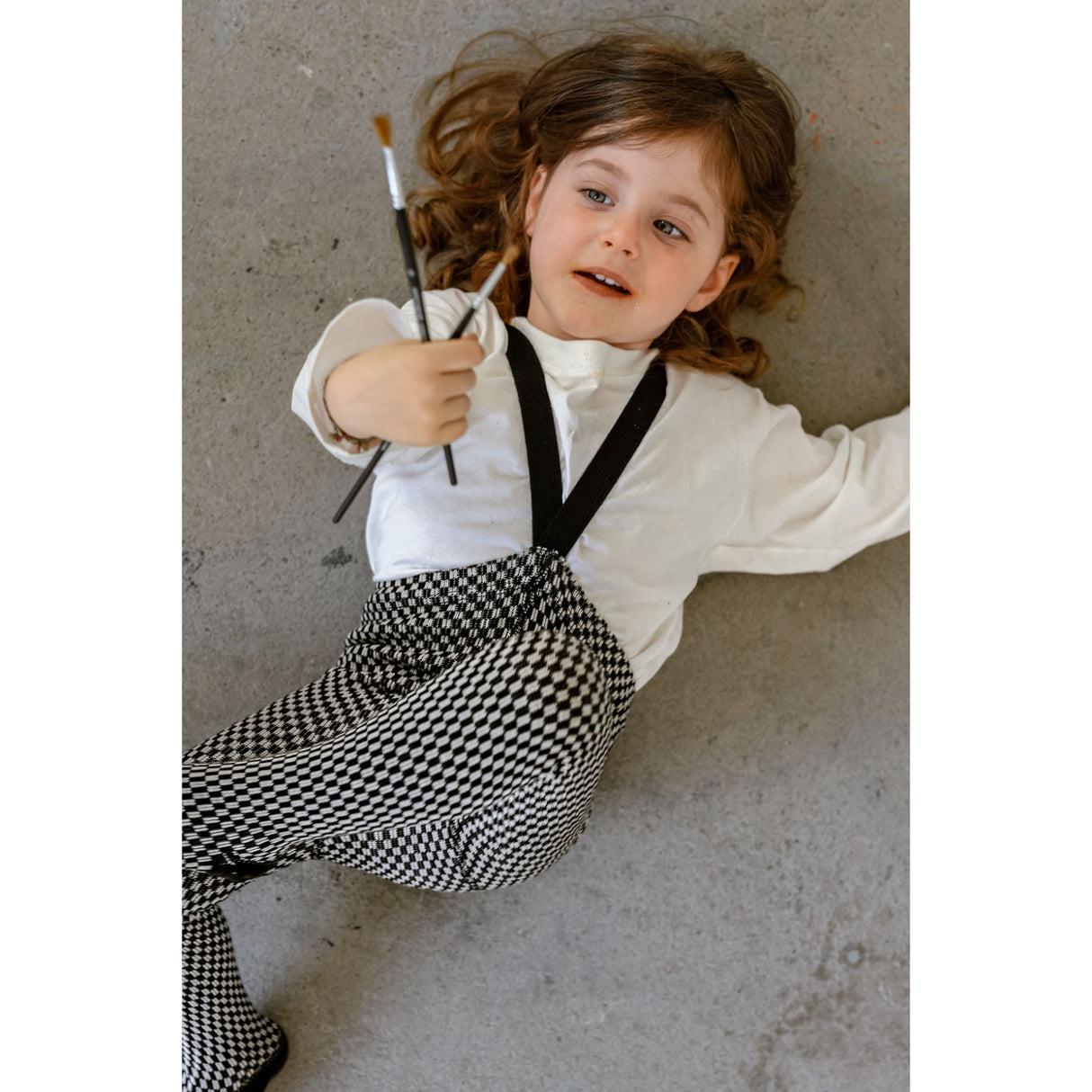 Silly Silas Black X White Checked Special Footed Strømpebukser