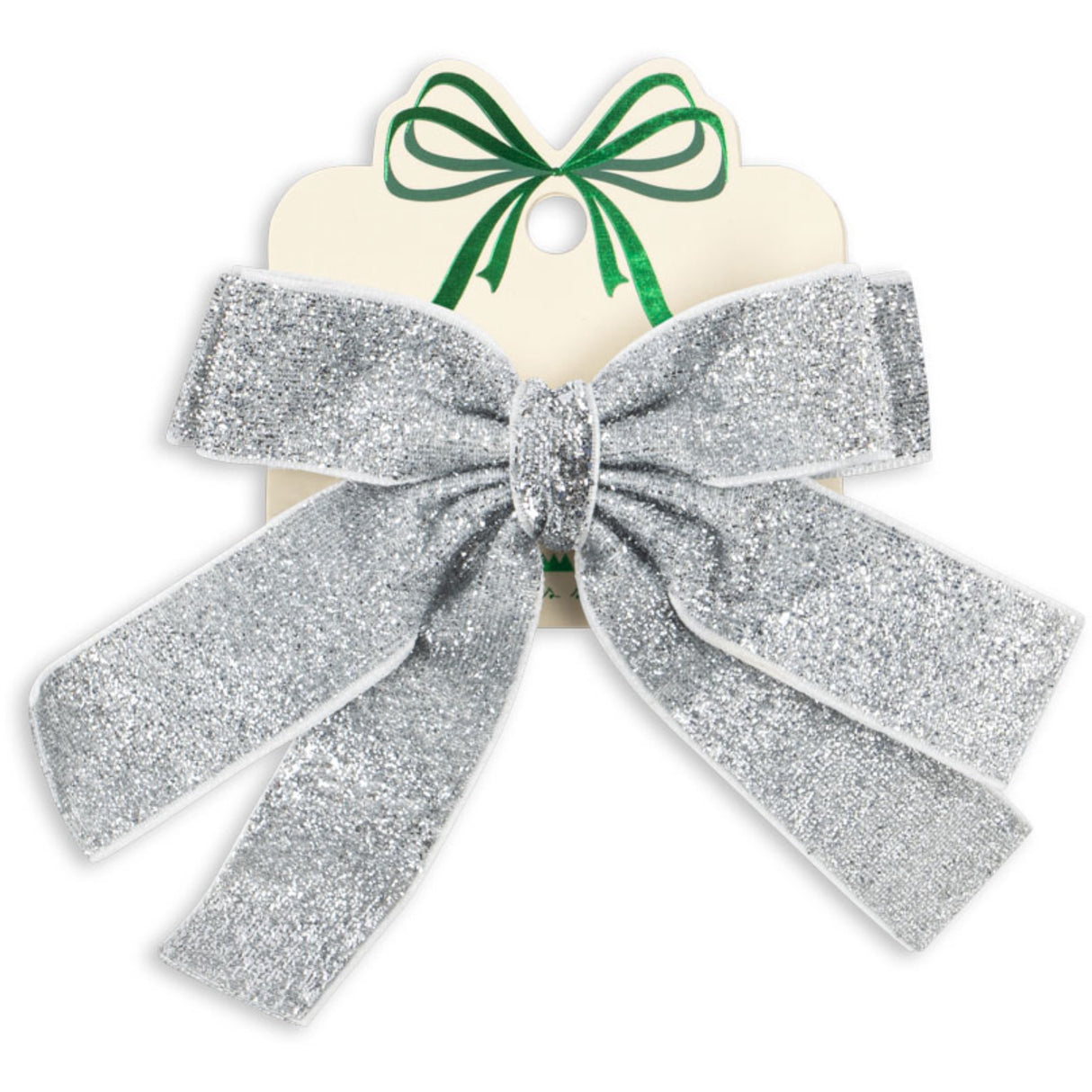 Konges Sløjd Silver Glitter Fløjl Dobbelt Sløjfe Hair Barrette