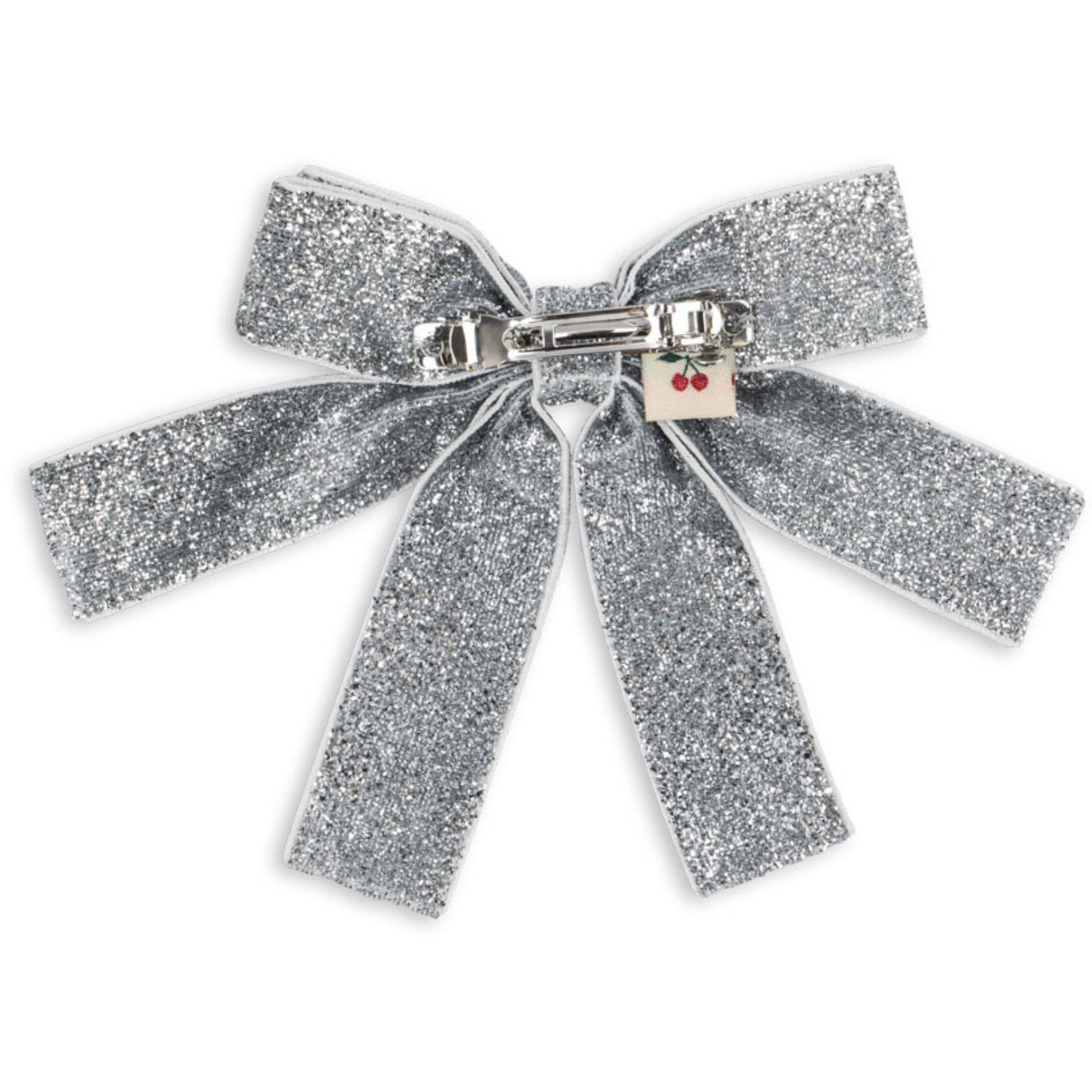Konges Sløjd Silver Glitter Fløjl Dobbelt Sløjfe Hair Barrette