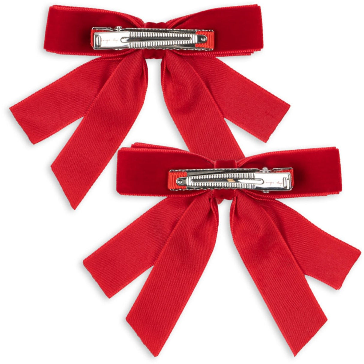 Konges Sløjd Barbados Cherry 2 Pak Fløjl Dobbelt Sløjfe Hair Clips