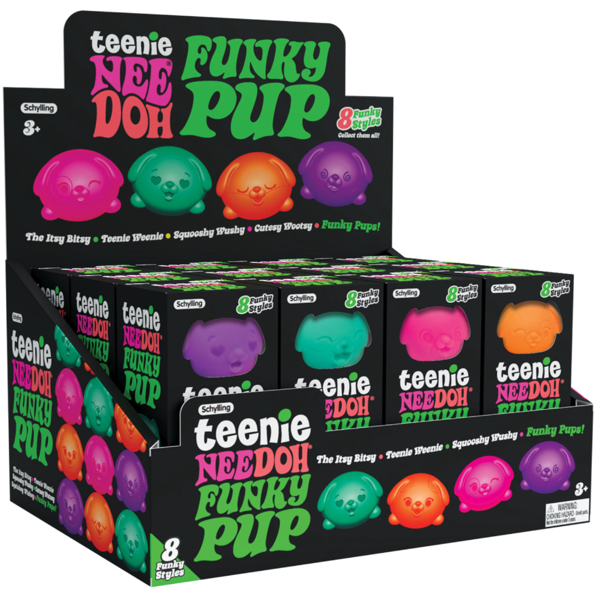 NeeDoh Teenie Funky Pups 3-Pak Asst. CDU