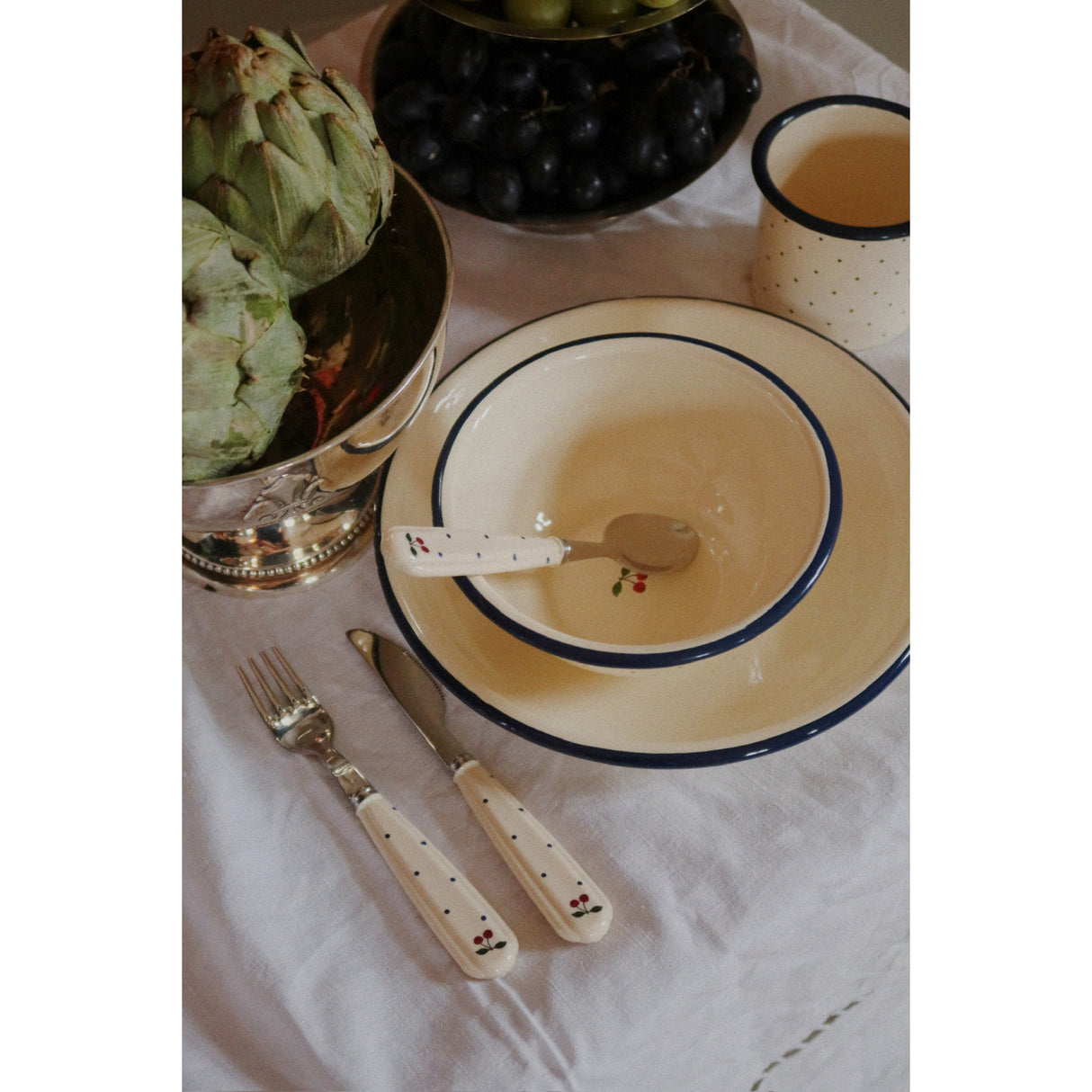 Konges Sløjd Navy Dot Bestik Sæt