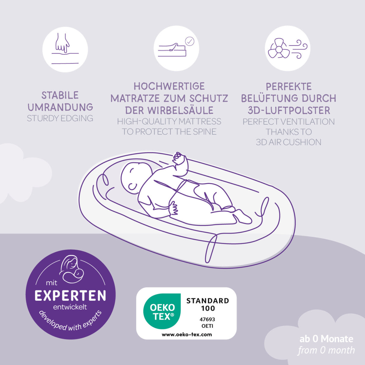 Träumeland Chestnut Baby Nest Home Air Chestnut Melange