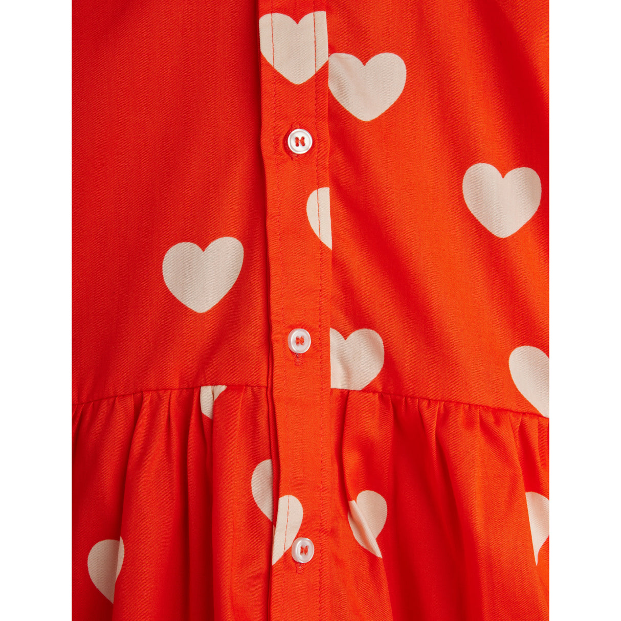 Mini Rodini Red Hearts AOP Woven Ls Kjole