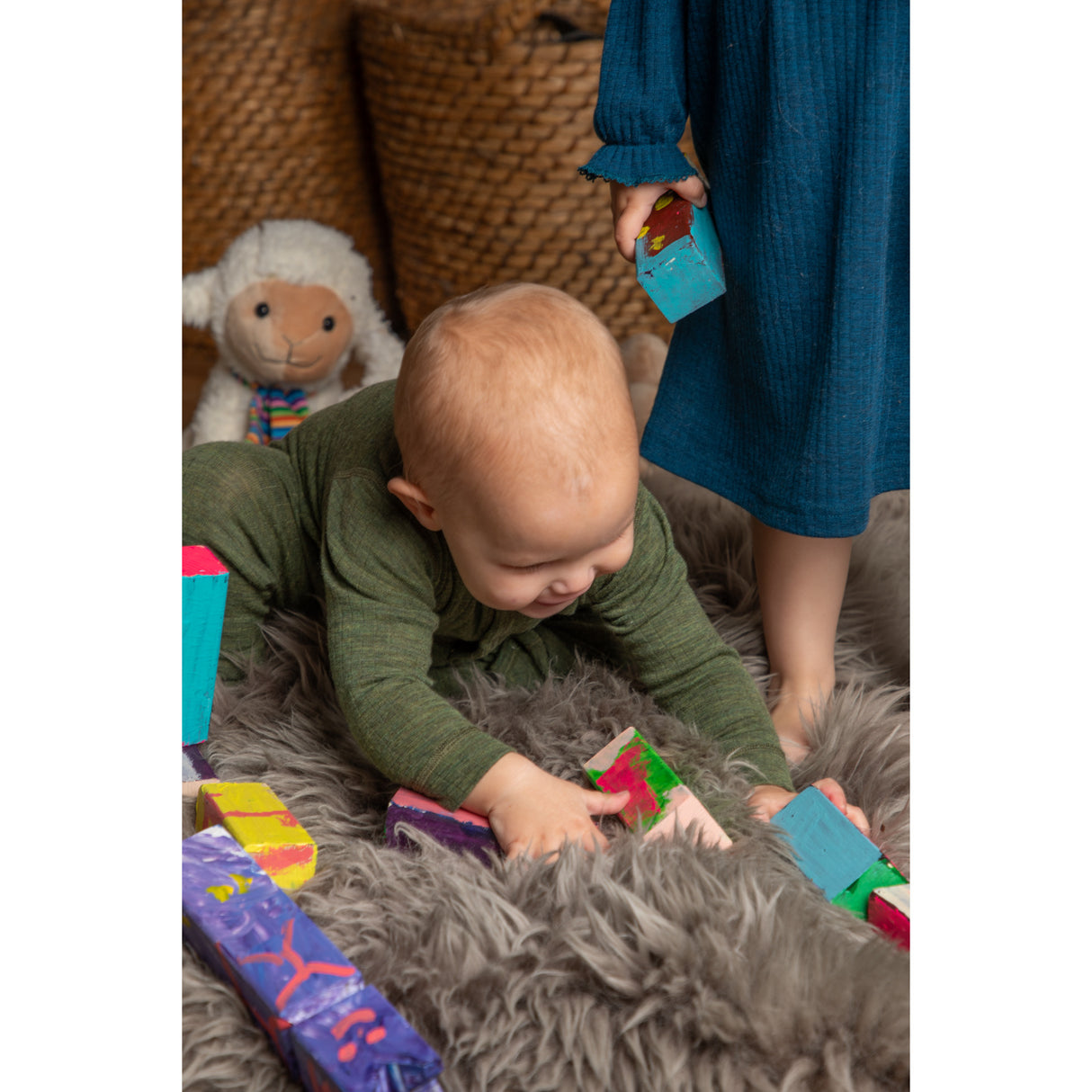 Joha Dark Olive Natdragt 2-i-1 Fødder