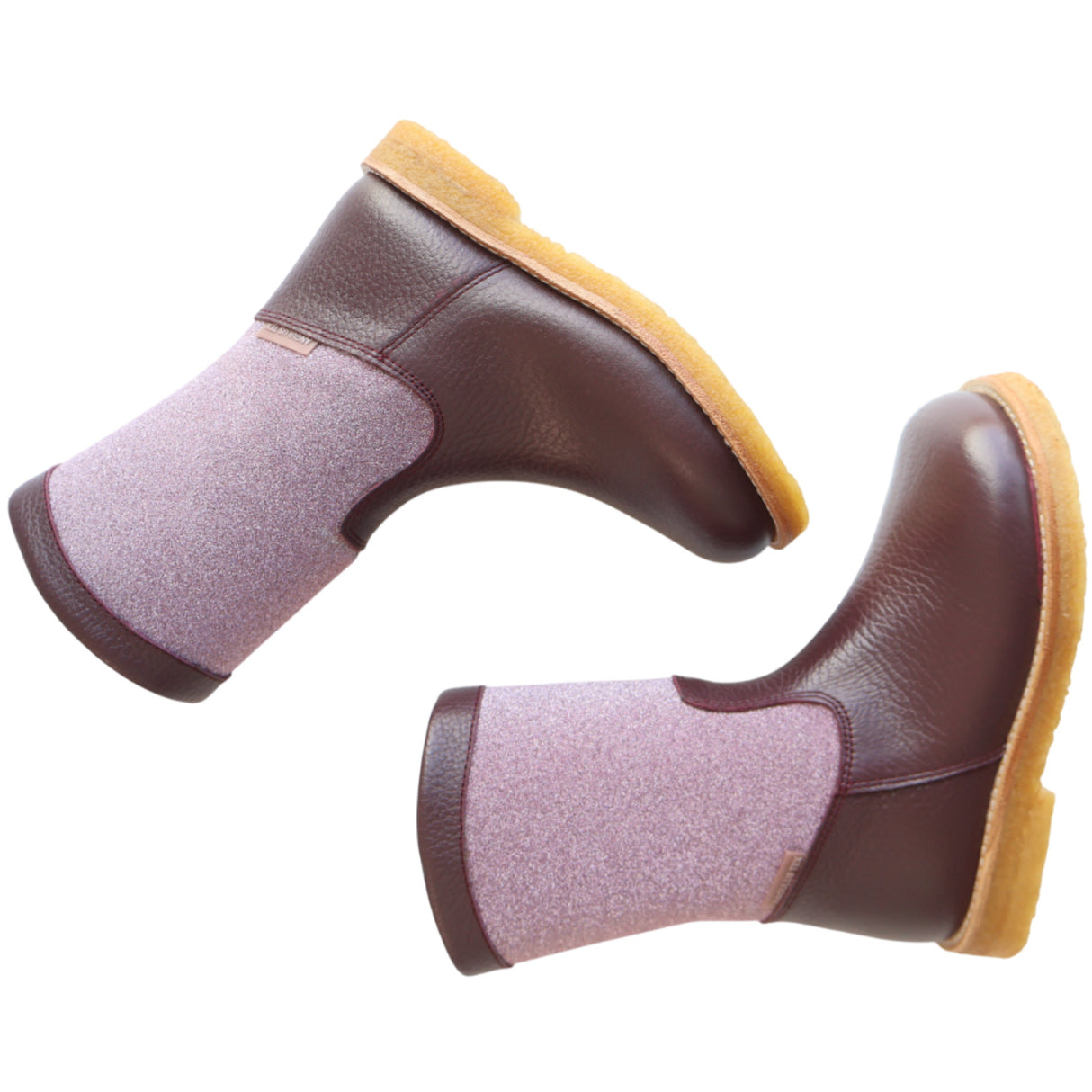 Angulus Aubergine/Aubergine Glitter TEX Støvle Med Glitter Og Lynlås