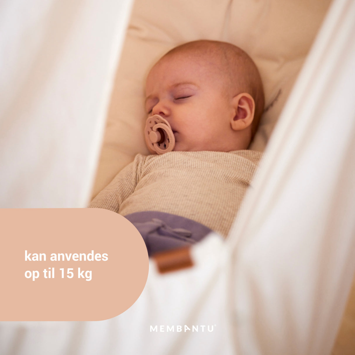 MEMBANTU Grey Organic Baby Slyngevugge Premium