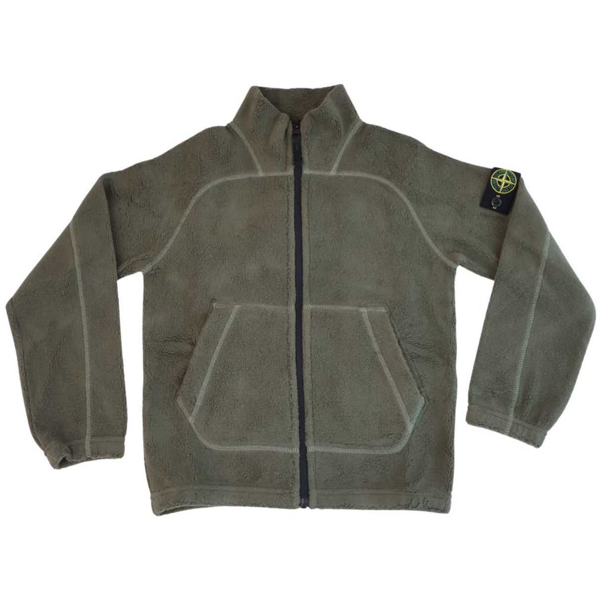 Stone Island Military Green Zip Up Cardigan
