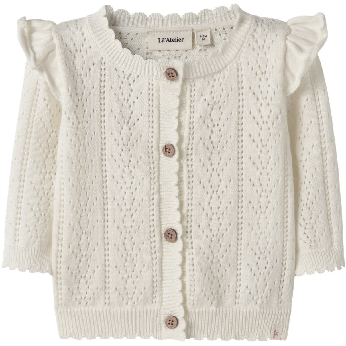 Lil'Atelier Coconut Milk Nbfjela Ls Strik Card Lil