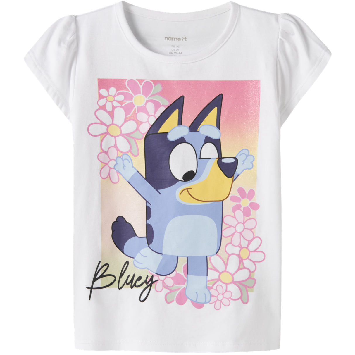 Name It Bright White Nmfmaka Bluey Ss Top Sky