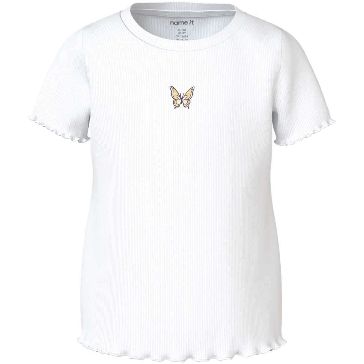 Name It Bright White Butterfly Embroidery Nmfvivemma Ss Slim Top