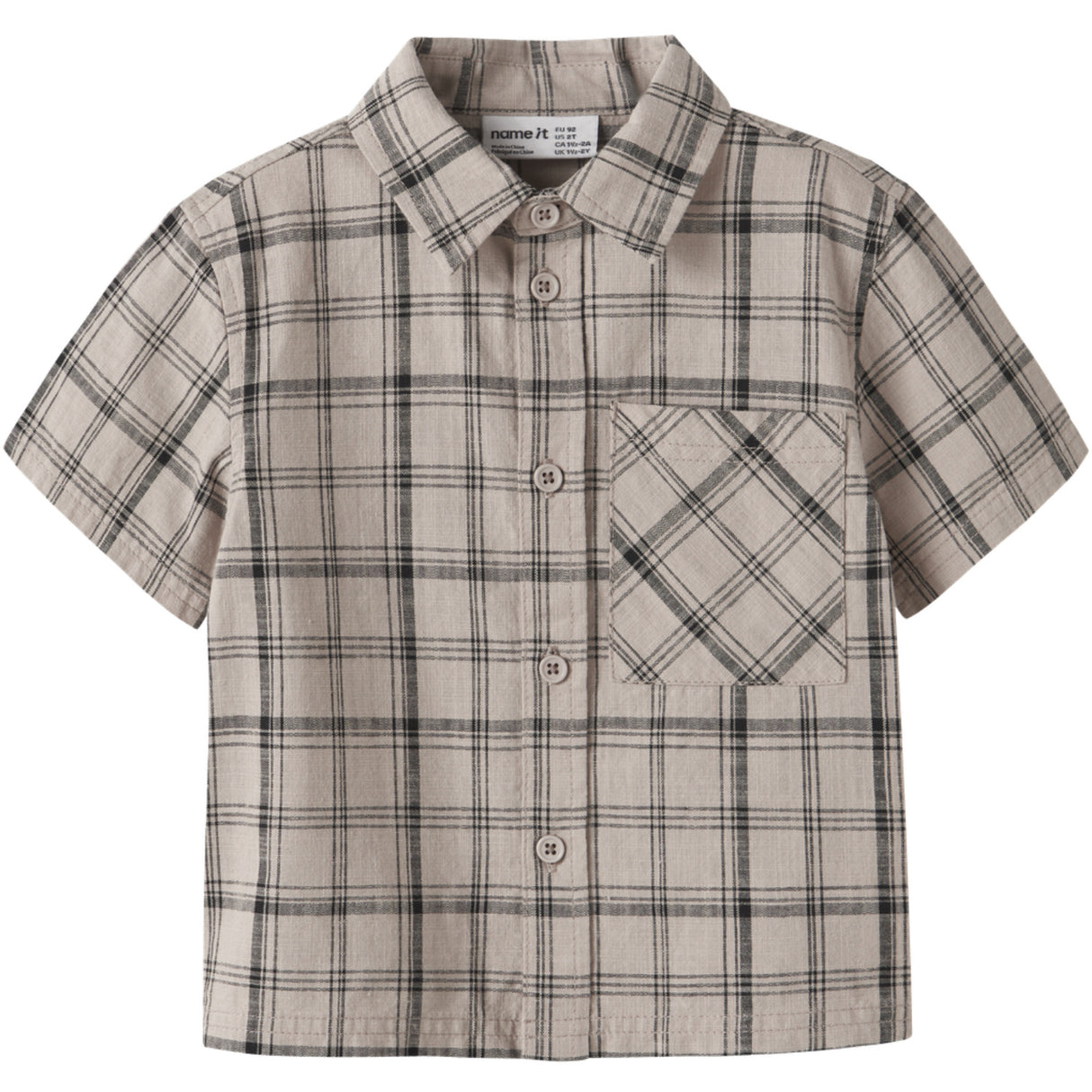 Name It Chateau Gray Check Nmmhowie Ss Nreg Skjorte Box