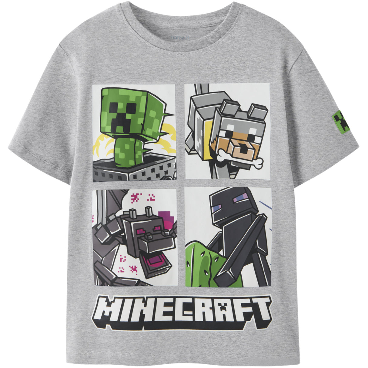 Name It Grey Melange Nkmmykin Minecraft Ss Nreg Top Box Bfu