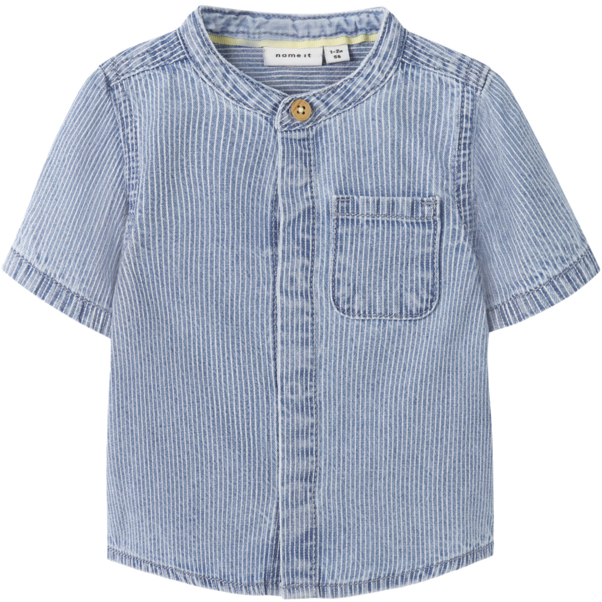 Name It Light Blue Denim Nbmleo Stripe Dnm Ss Skjorte 1910-Ip H