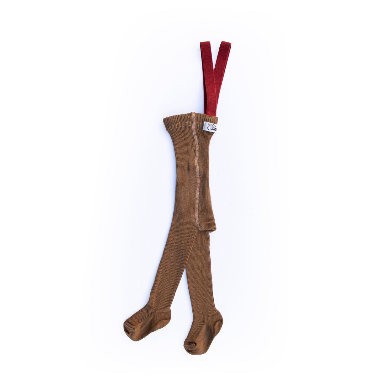 Silly Silas Acorn Brown With Maple Leaf Footed Strømpebukser Christmas Edition