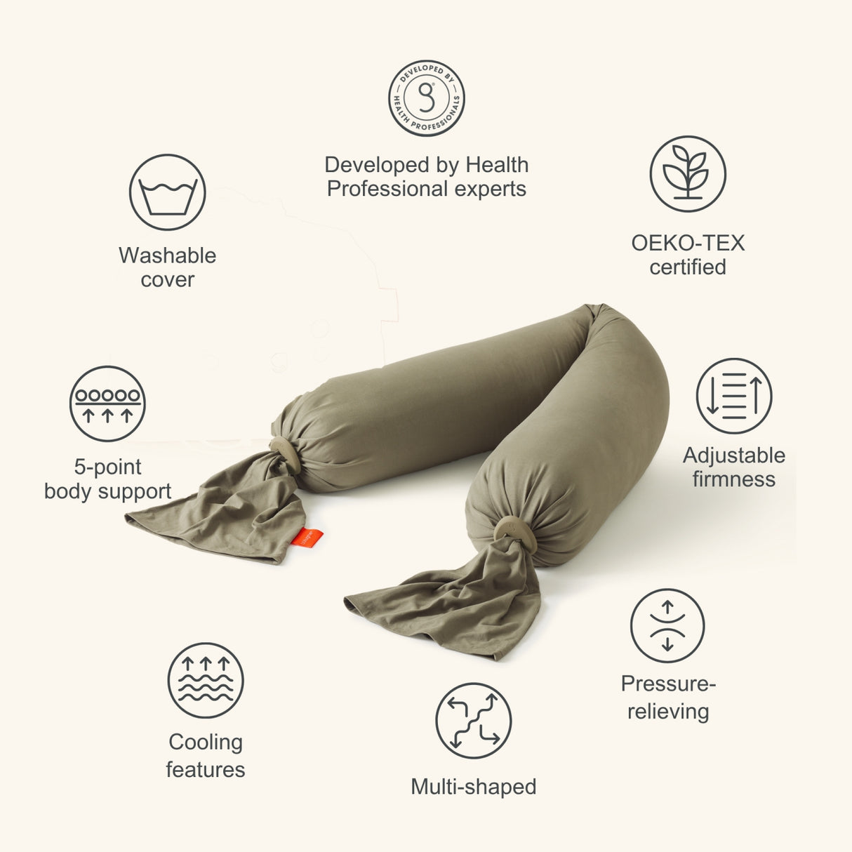 bbhugme Olive/Black Graviditetspude