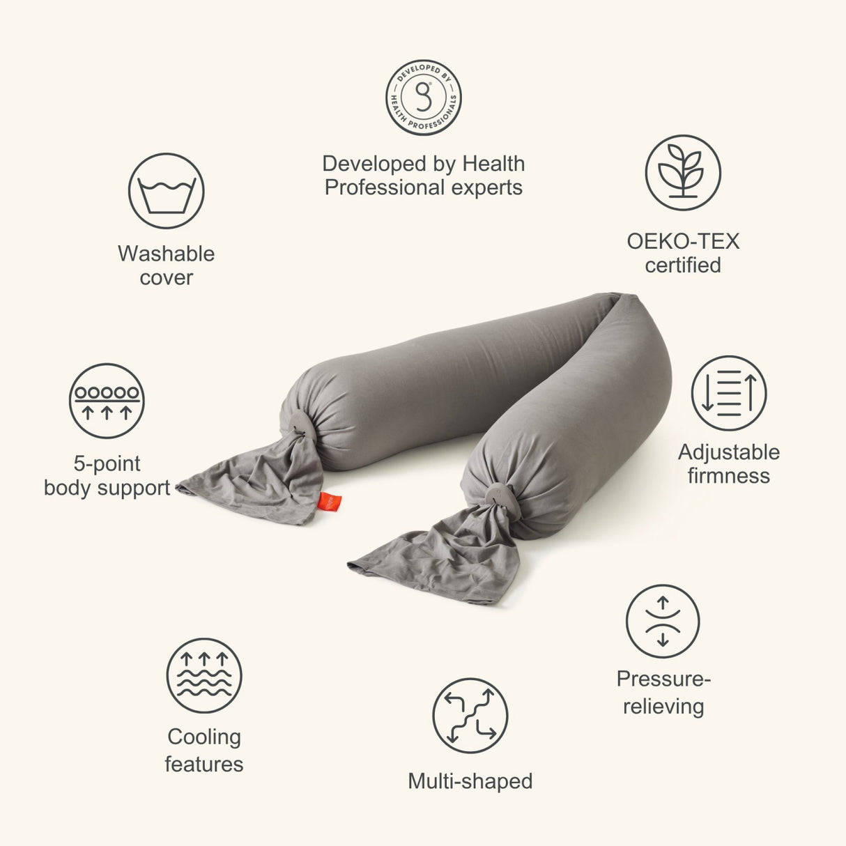 bbhugme Stone/Plum Graviditetspude