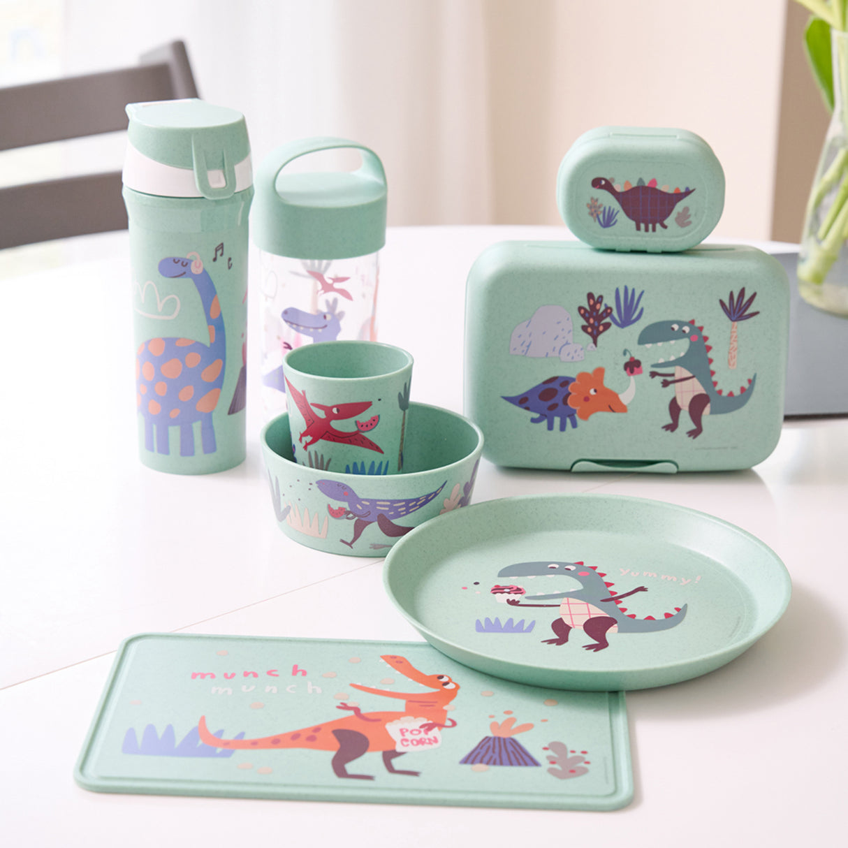 Koziol Organic Sage Green Small Tallerken + Skål + Kop Connect Rex