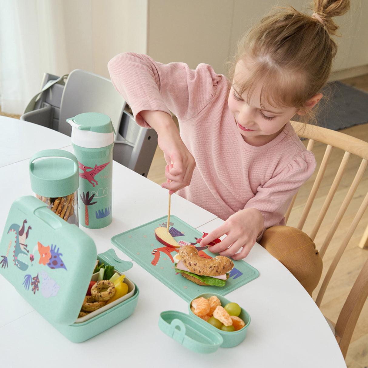 Koziol Organic Sage Green Lunch Box Med Separat Skål Candy L Rex