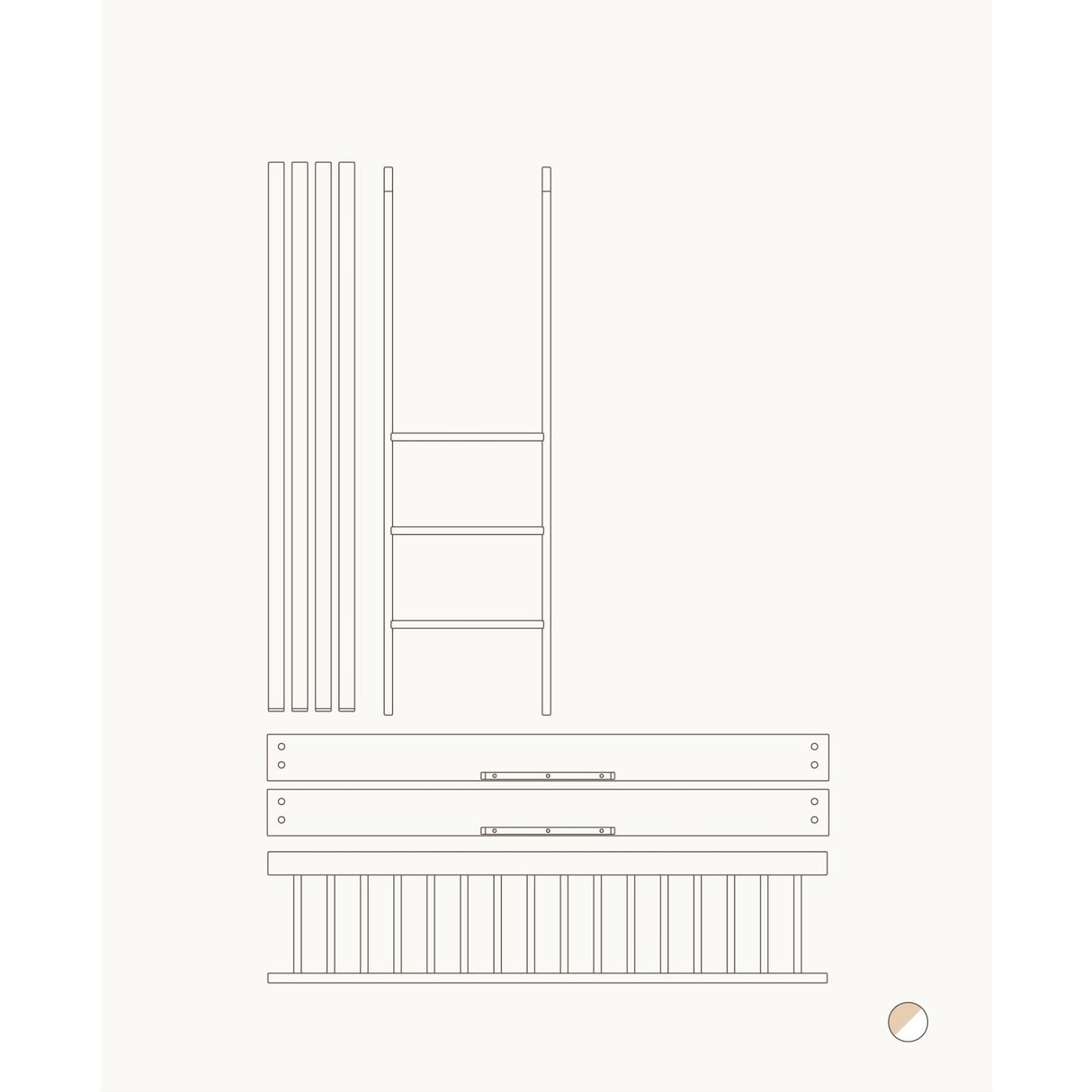 Oliver Furniture Wood Mini+ Tremmeseng & Juniorseng Til Halvhøj Køjeseng White/Oak