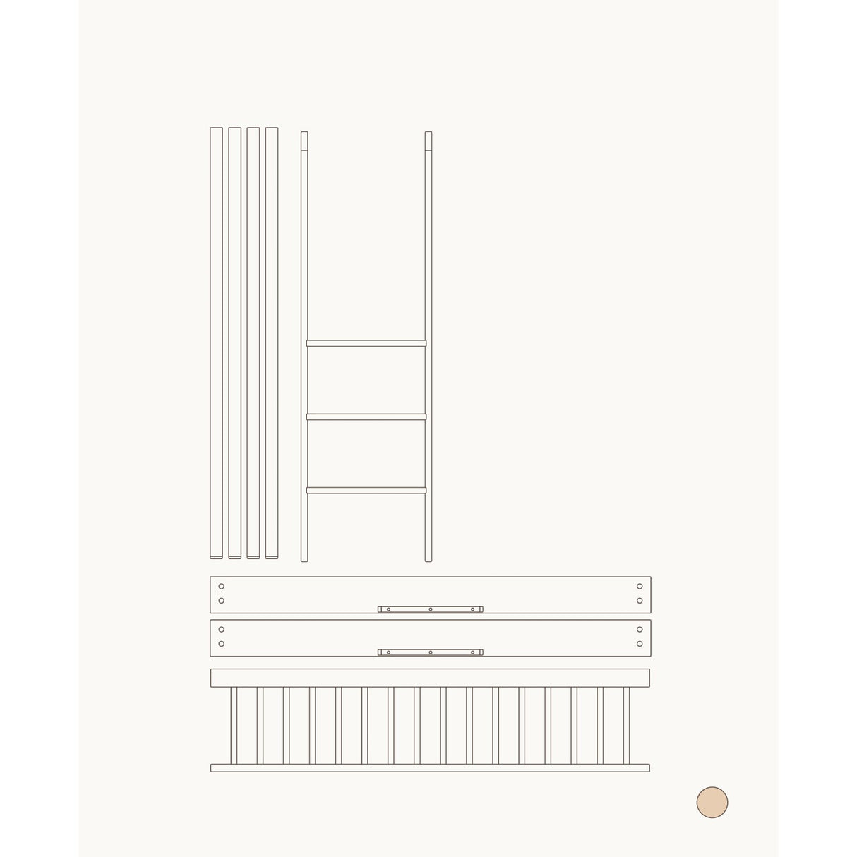 Oliver Furniture Wood Mini+ Tremmeseng & Juniorseng Til Halvhøj Køjeseng Oak