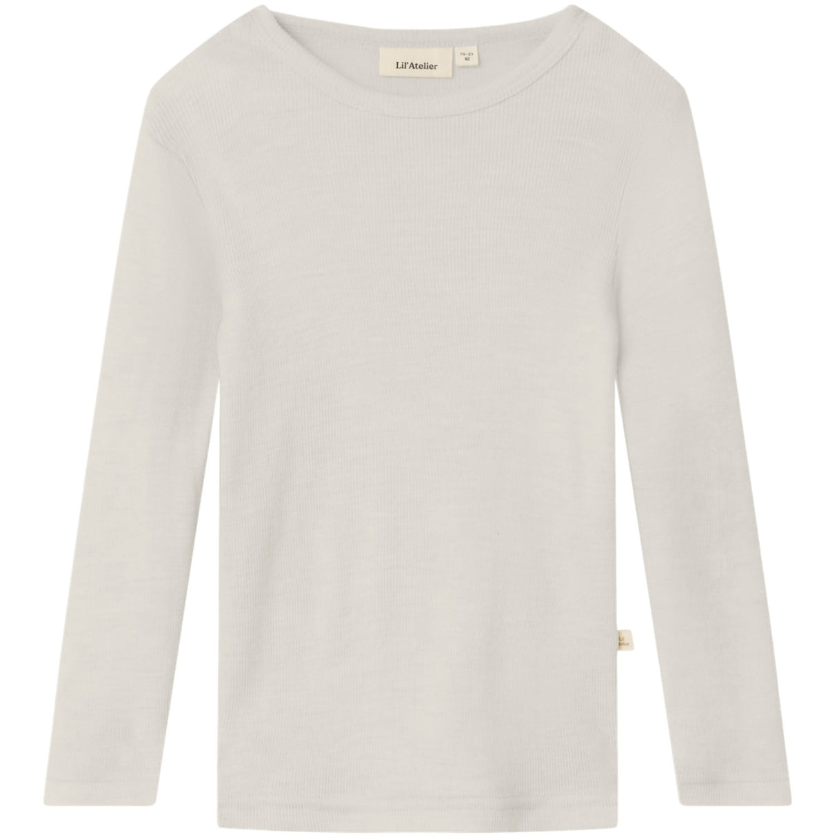 Lil'Atelier Turtledove Melange Nmnnalu Rib Wo/Mo Ls Slim Top Lil