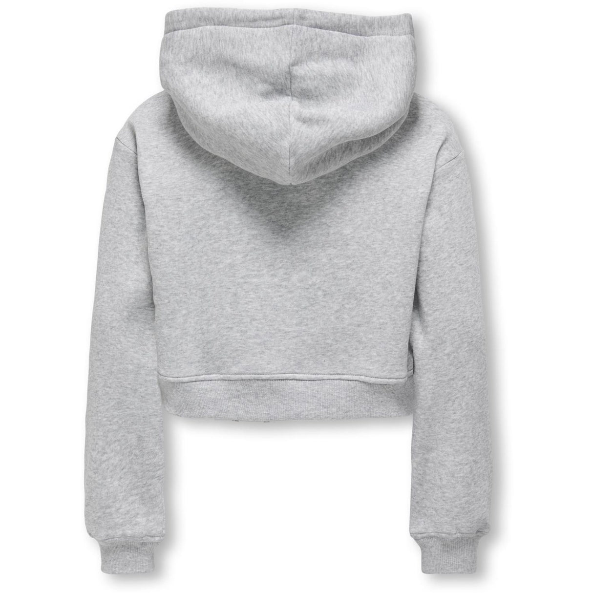 kids ONLY Light Grey Melange Kogsweat L/S Hættetrøje Kort Swt Noos