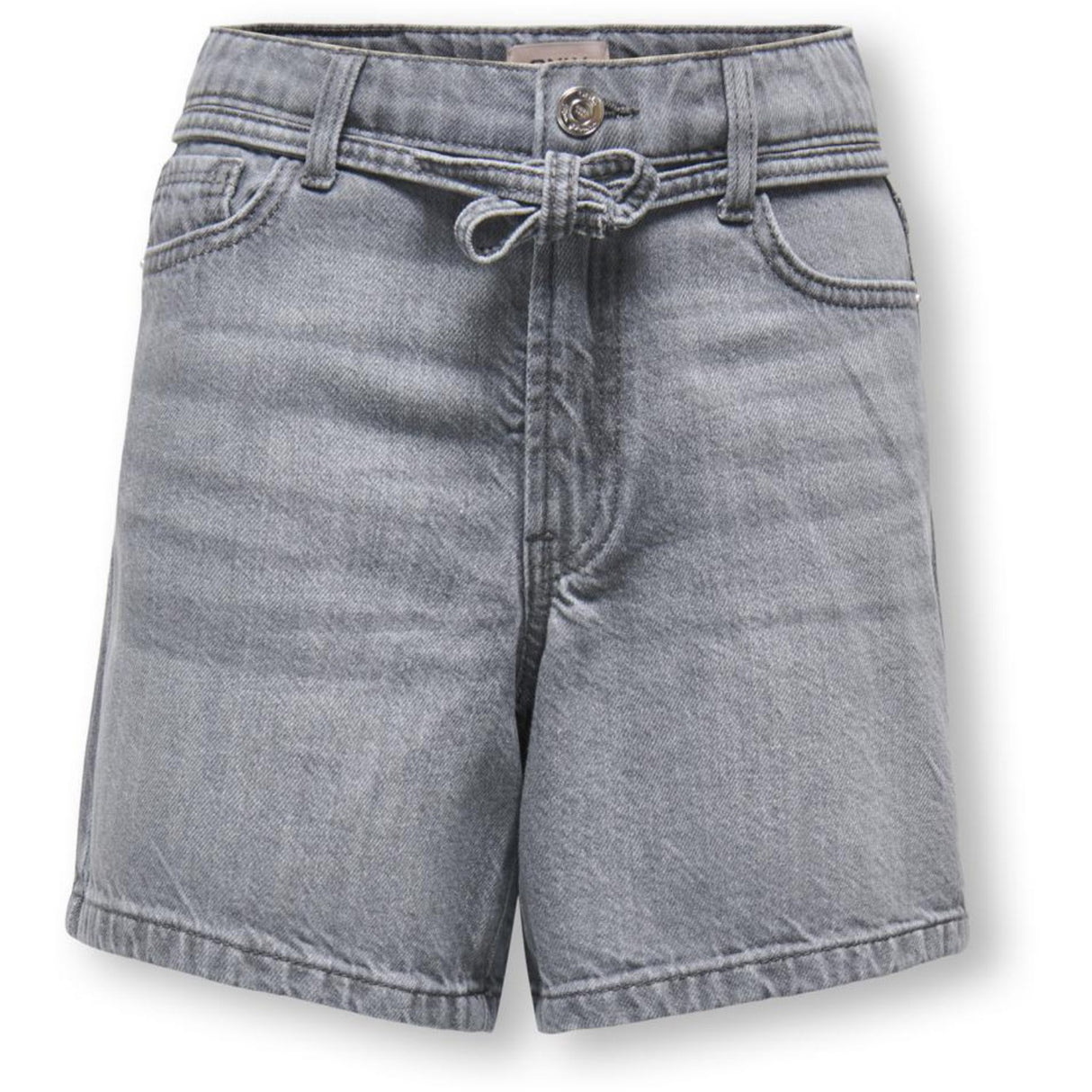 kids ONLY Medium Grey Denim Koggianna Hw Bælte Shorts Pimbox Dnm Noos