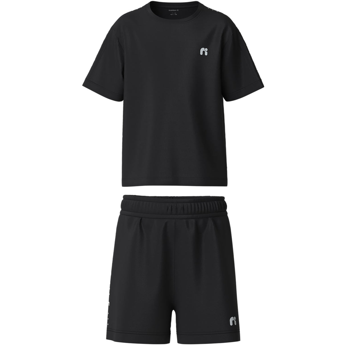 Name It Black Nkndemu Ss Nreg Shorts Sæt