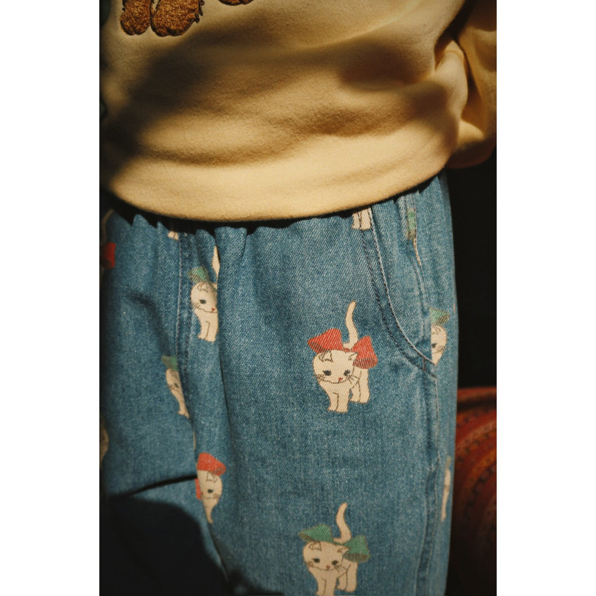 Konges Sløjd Bow Kitty Denim Magot Slit Bukser GOTS