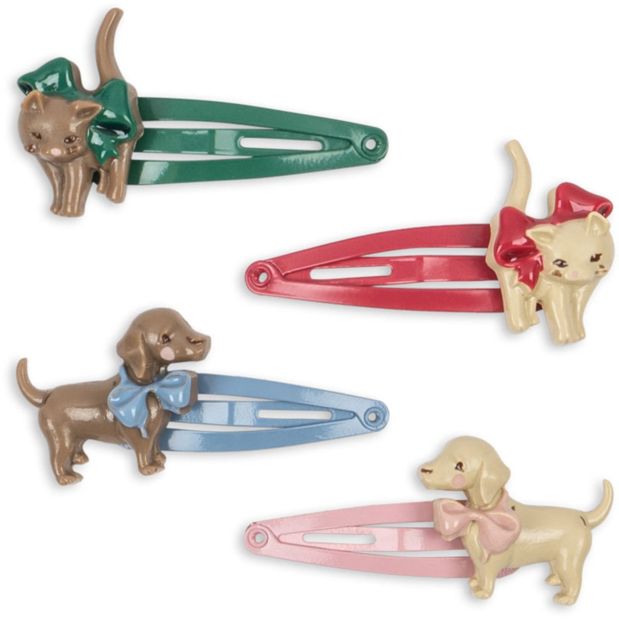 Konges Sløjd Multi 4 Pak Cats & Dogs Hair Clip